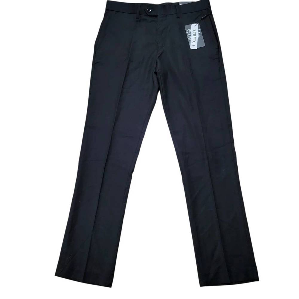 NEW DOLCE ROMA men's stretch slim-fit dress pants in black